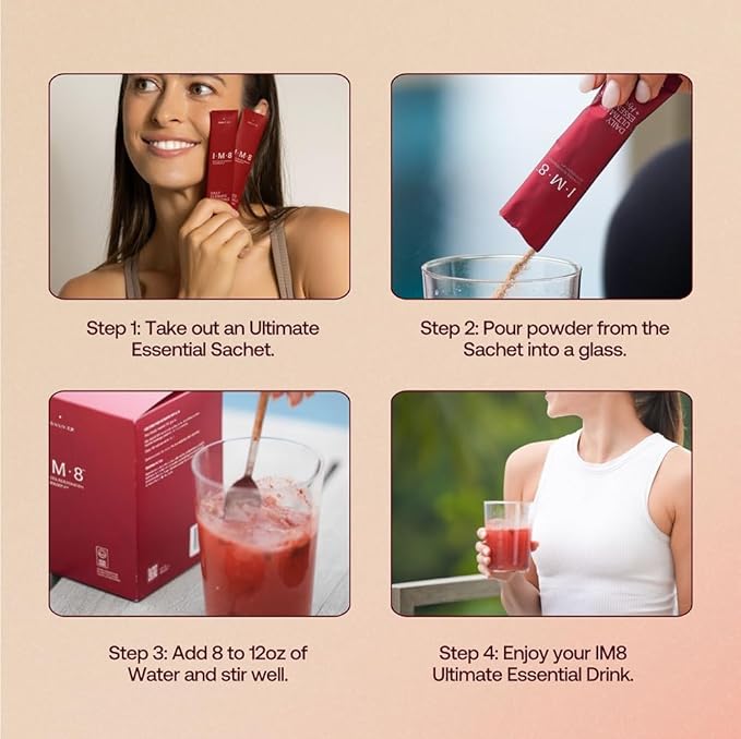 IM8 Daily Ultimate Essentials All-in-One Multivitamin Supplement 92 Nutrient Rich Ingredients CoQ10 Probiotics Vitamins Greens Gluten Free Vegan Acai Mixed Berry (30 Servings Travel Packs)