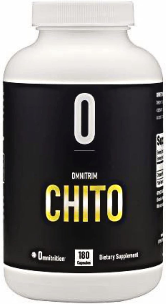 OmniTRIM Chito Dietary Supplement 180 Capsules - Chitosan (Shellfish) 500 milligrams per Capsule