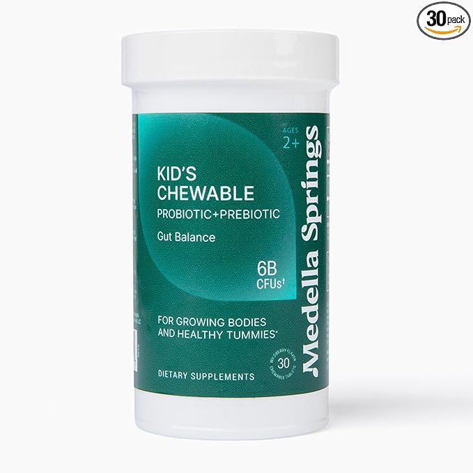 Probiotics for Kids + Prebiotics to Support Digestive Health - 6 Billion+ CFUs of Kids Prebiotic and Probiotic to Help Support Immunity &amp Digestion - Made in the USA 30 Probiotic Chewables