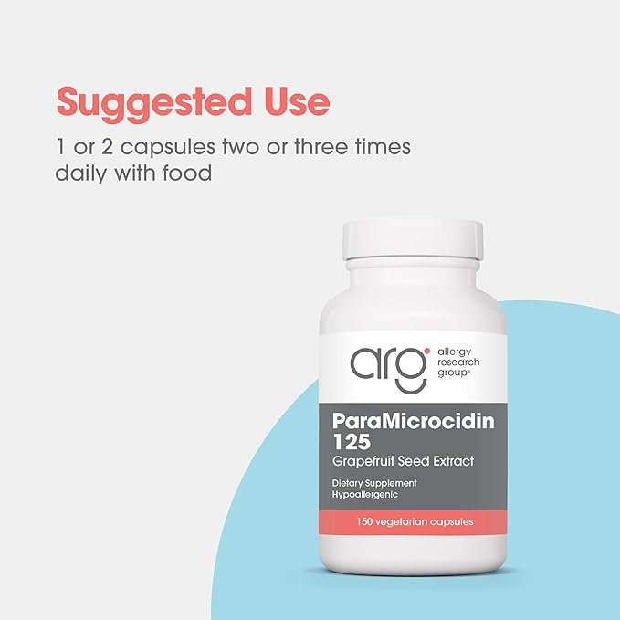Allergy Research Group ParaMicrocidin 125 Supplement - Grapefruit Seed Extract 250mg Supports Metabolic Function Vegetarian Capsules - 150 Count