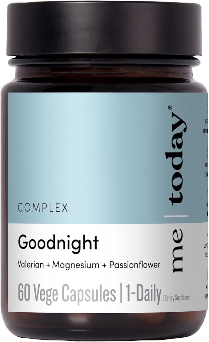Me Today Goodnight Magnesium Sleep Aid Supplement –Supports Restful Sleep Calm &amp Relaxation – Vegan Magnesium for Muscle Relaxation &amp Calmness – 60 Servings