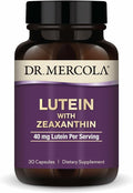 Dr. Mercola Lutein with Zeaxanthin - Supports Eye &amp Brain Health - Macular Carotenoids from Marigold Flower Extract - Non-GMO Gluten-Free &amp Soy-Free - 30 Capsules (30 Servings)