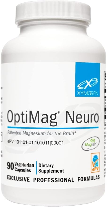 XYMOGEN OptiMag Neuro - Magnesium L Threonate Supplement with Chelated Magnesium Lysinate Glycinate - Support Brain Health &amp Relaxation (90 Capsules)