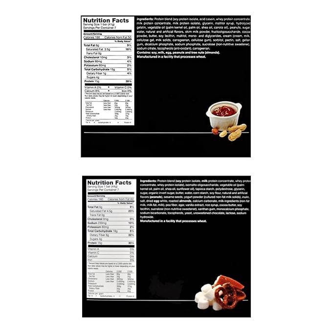 PROTIFIT - Low Calorie Caramel Nut &amp Salted Toffee Pretzel Protein Bar 2 Pack High Protein 15g Protein Low Carb Low Sugar Ideal Protein Compatible 7 Servings Per Box (2 Pack)