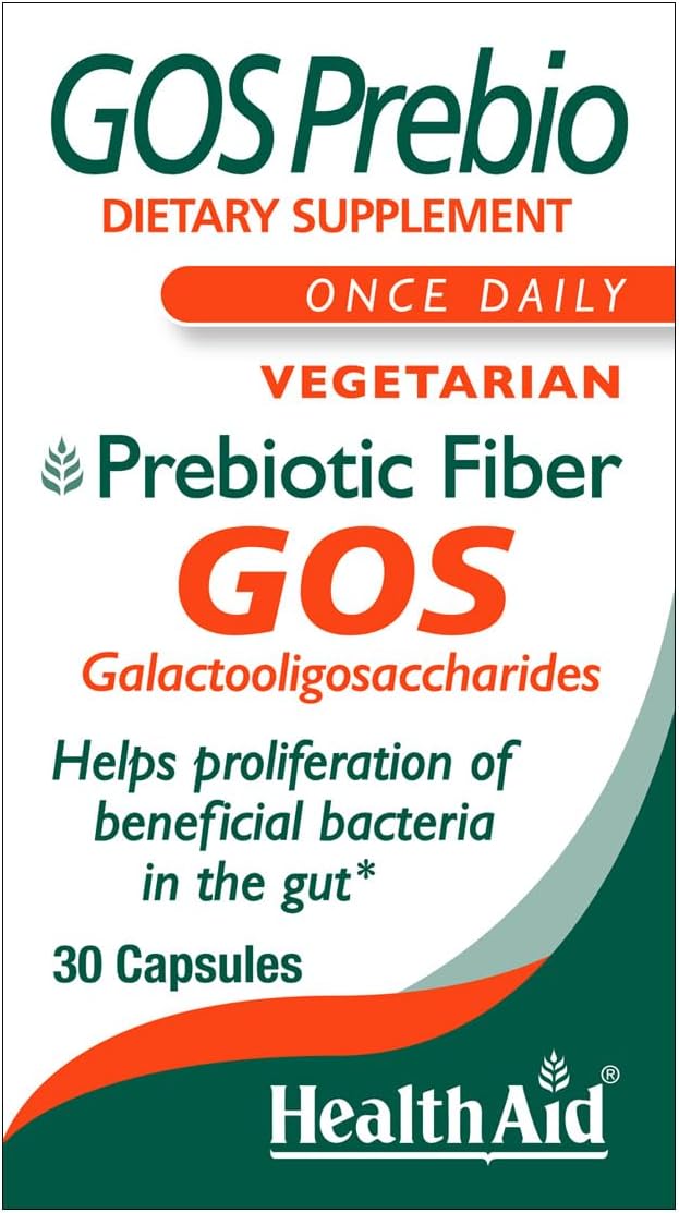 HealthAid GOSPrebio Prebiotic Fiber Once Daily 30ct Helps Proliferation of Beneficial Bacteria in The Gut Galactooligosaccharides
