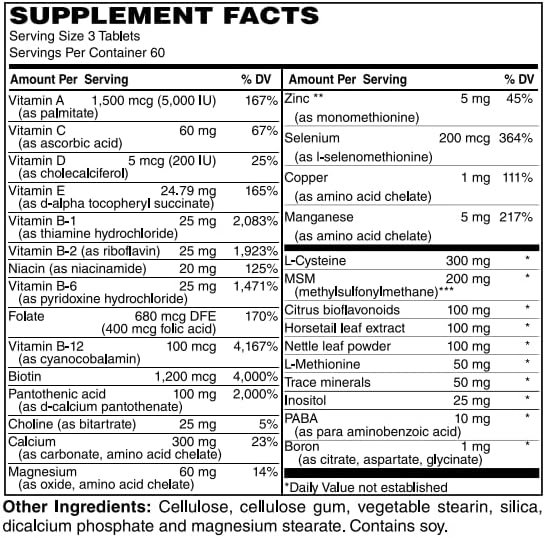 BariatricPal Hair Skin &amp Nails Formula Tablets (180ct Bottle)