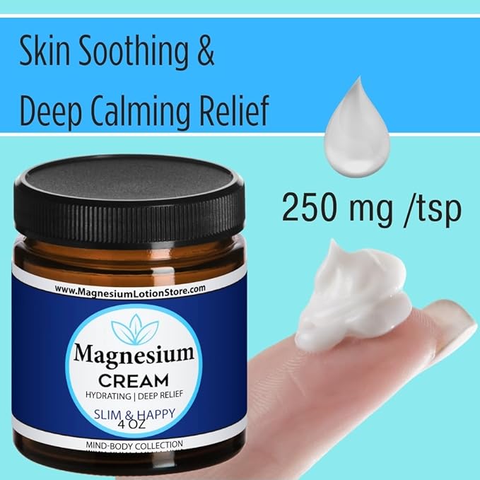 Magnesium Cream with Slim and Happy Scent – Hydrating &amp Cheerful Aroma 4oz USA Made