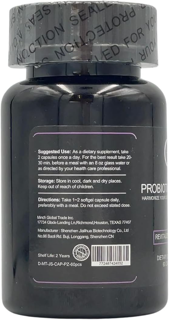 PROBIOTICS PRO + 5 Pearl Probiotic Daily Probiotic for Women and Men - 60-Day Supply of Prebiotics Harmonize Your Gut and Restore Balance Softgel