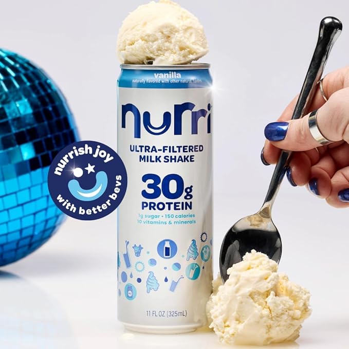 Nurri Ultra-Filtered Protein Shakes (12 Pack Vanilla) – 30g Protein 150 Calories 1g Sugar – Lactose Free Ready to Drink Recovery – Bundled with Taste Valley Soft Sea Salt Caramels Gift Pouch