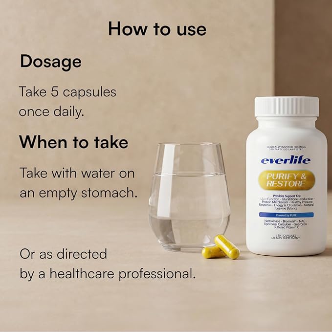 Everlife Spike Protein &amp Liver Detox Support Supplement - Liposomal Curcumin with NAC Quercetin Bromelain &amp Buffered Vitamin C – Circulation Antioxidant &amp Immune Support Blend – 150 Cap