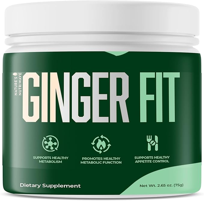 Ginger Fit – Daily Vitamin &amp Botanical Powder with Green Tea Extract Green Coffee Bean L-Carnitine &amp Chromium – Non-GMO Formula – Made in USA – 2.65 oz 30 Servings 1 Month Supply