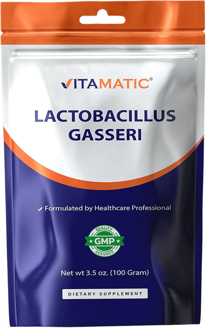 Vitamatic Lactobacillus Gasseri Probiotic Powder - Digestive Health Support - 100 Gram (3.5 OZ) - 100 Servings