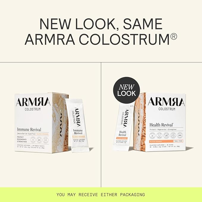 ARMRA Colostrum™ Powder | Blood Orange | Gut Health &amp Bloating | Skin &amp Hair | Immunity | Keto Gluten &amp Fat-Free | 30 Servings
