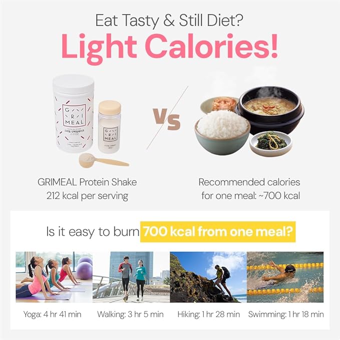 GRIMEAL Meal Replacement Shake ㅣ 12 Flavors for Daily Nutrition ㅣ High Protein Low Sugar Formula ㅣ Plant &amp Whey Protein Blend ㅣ Includes 11 Vitamins &amp Minerals ㅣ Blueberry Yogurt 750g Powder
