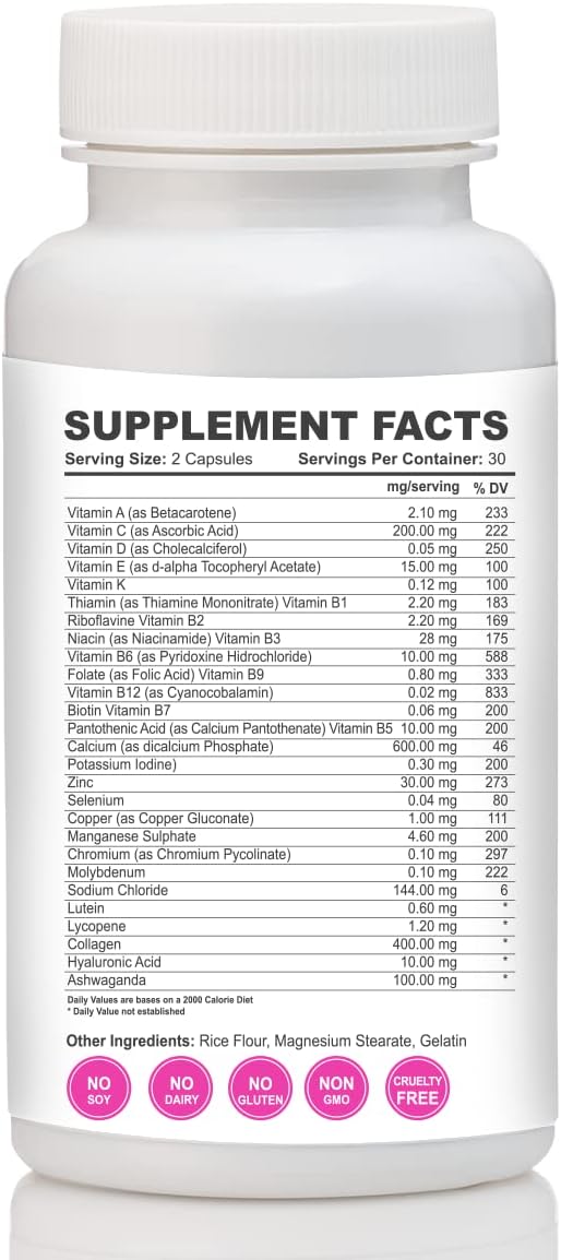 Zermat Multivitamin for Women Vitazer Bella Women's Multi Live a Healthier Life 60 Capsules.