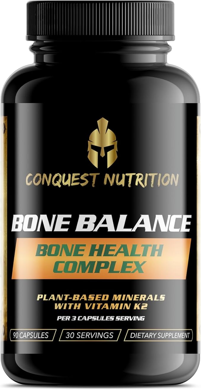 Bone Balance Health Complex – Calcium &amp Aquamin Red Algae Mineral Supplement with Vitamin K2 Turmeric &amp Trace Minerals for Bone &amp Joint Support – 90 Veggie Capsules