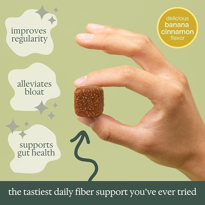Fiber Bites - 5g Daily Fiber Supplement - Supports Regularity Digestion and Gut Health - All Natural Ingredients 30 Servings Banana Cinnamon Flavor