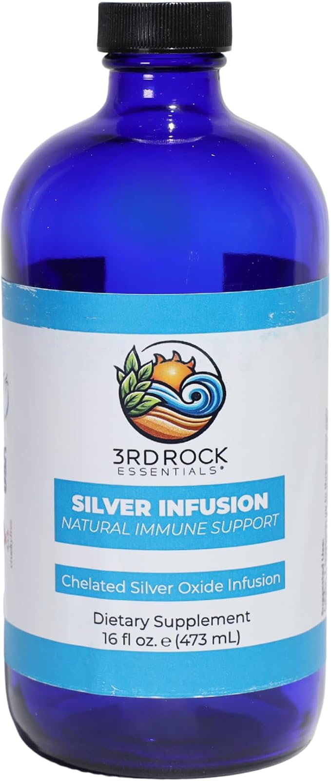 3rd Rock Essentials Silver Infusion 150 PPM Silver Oxide Tonic Dietary Supplement All Natural Liquid Immune Support Supplement Personal Care (16 oz)
