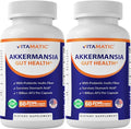 Vitamatic Akkermansia Muciniphila Gut Health - 60 DR Capsules (Delayed Released) - Made with Prebiotic Inulin Fiber - 2 Pack (120 DR Caps)