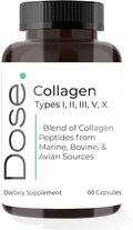 DOSE - Collagen Types I II III V X | Multivitamin for Daily Wellness - Supports Energy Immunity and Overall Health