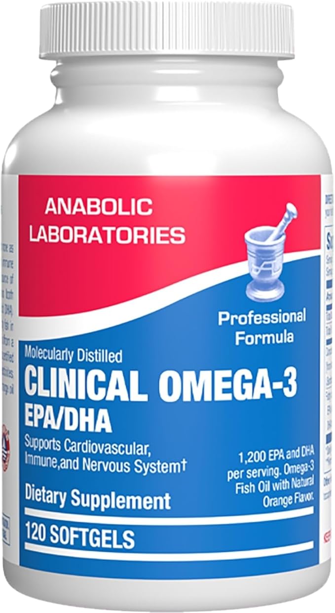 Clinical Omega 3 Fish Oil Supplement with EPA and DHA - 120 Orange Flavored Softgels for Heart Immune and Nervous Health - 1200mg of Molecularly Distilled Omega-3