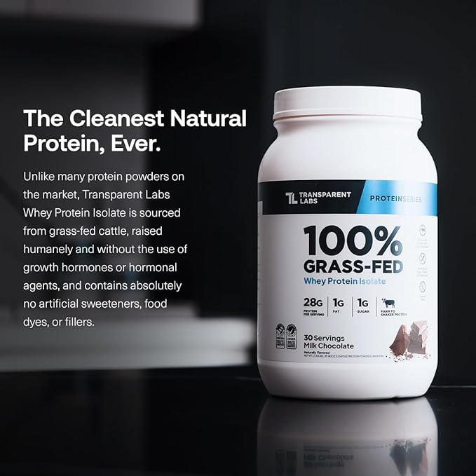 Transparent Labs Grass-Fed Whey Protein Isolate (30 Servings Milk Chocolate) &amp Grass-Fed Whey Protein Isolate (30 Servings Oatmeal Chocolate Chip Cookie)