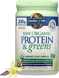 Garden of Life Raw Protein &amp Greens Vanilla Protein Powder – 20g Plant Based Greens Powder Probiotics &amp Enzymes Post-Workout Recovery Vegan Gluten-Free Non-GMO 20 Servings
