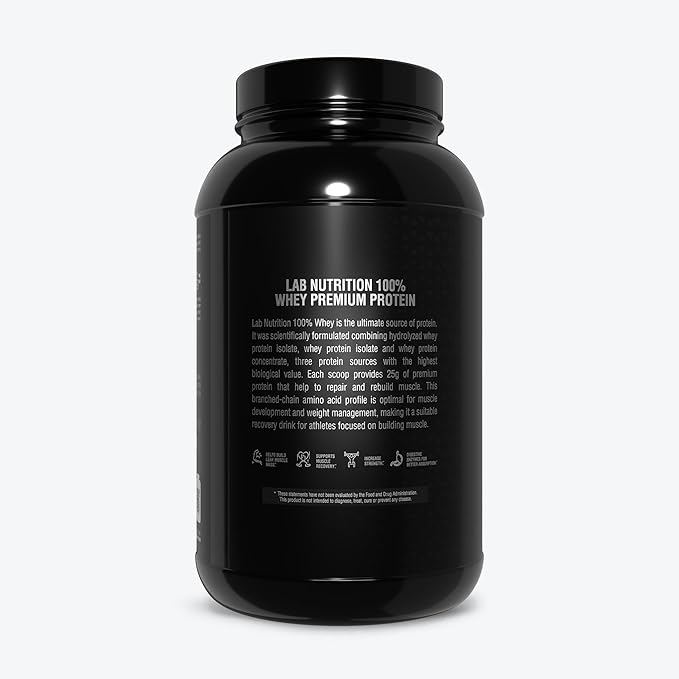 Premium 100% Whey Protein Powder Build muscl Gluten Free 25 g Protein Delicious Chocolate Flavor 2Lbs - 25 Servings.