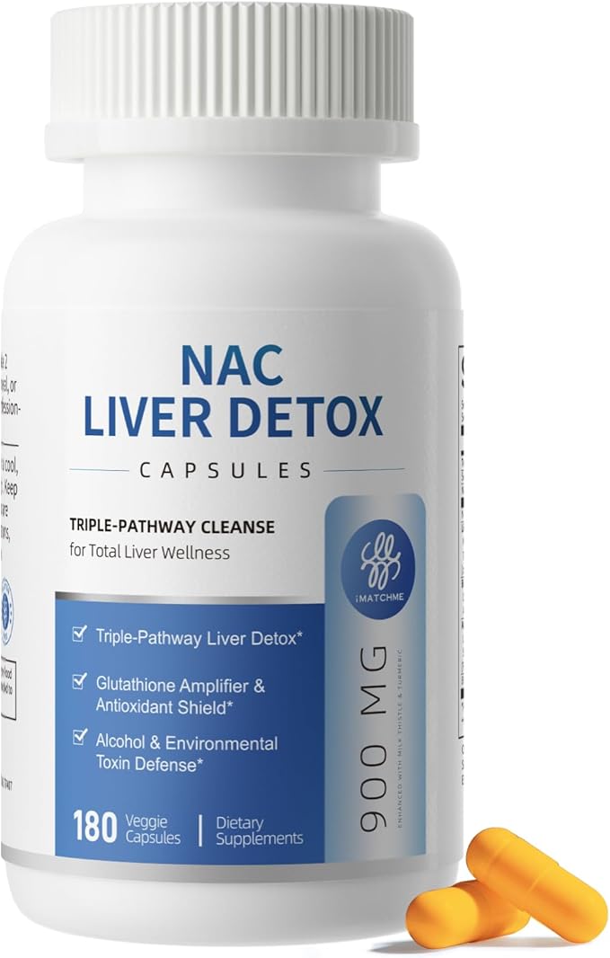 NAC Supplement 900 mg – Liver Cleanse Detox &amp Repair Antioxidant &amp Cellular Health Alcohol Defense Support – N-Acetyl Cysteine Capsules with Milk Thistle Turmeric Dandelion &amp Artichoke
