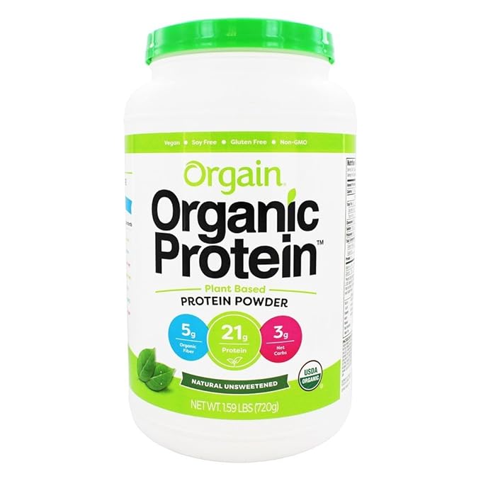 Orgain Organic Plant Based Protein Powder Bundle - Unsweetened Vanilla Bean and Superfoods (2 Products)