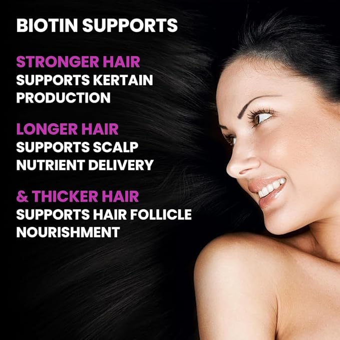 Biotin 10000mcg | Tablets for Hair Growth | Biotin Supplement for Hair Skin and Nails | Hair Vitamins for Men &amp Women | 120 Tablets