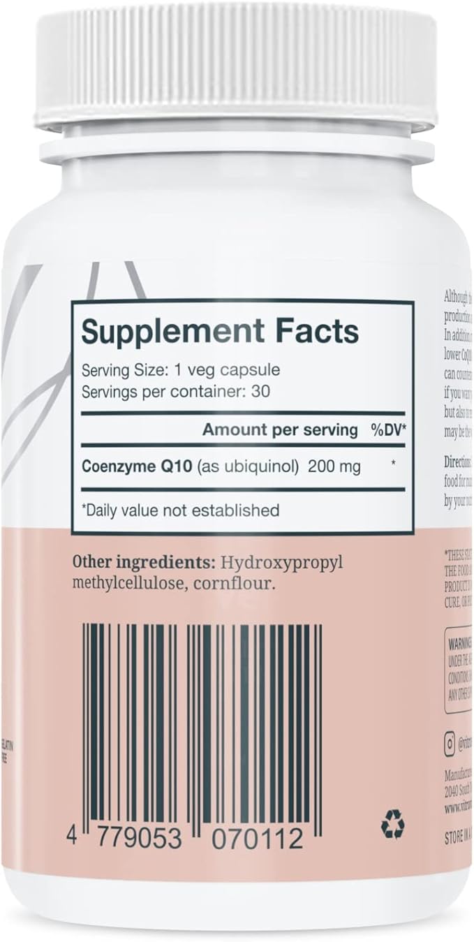Vitruvin Ubiquinol COQ10 – Coenzyme Q10 Ultra-absorbable co q 10 Antioxidant Supplement for Vascular and Heart Health Healthy Skin and Hair Healthy Aging