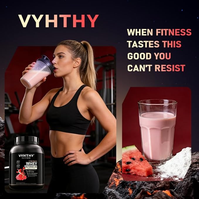 Watermelon Flavored Whey Protein Powder 24g Protein per Serving Fast-Absorbing Concentrated whey Protein Low Sugar Gluten-Free Natural Flavor3.5lbs(56oz)