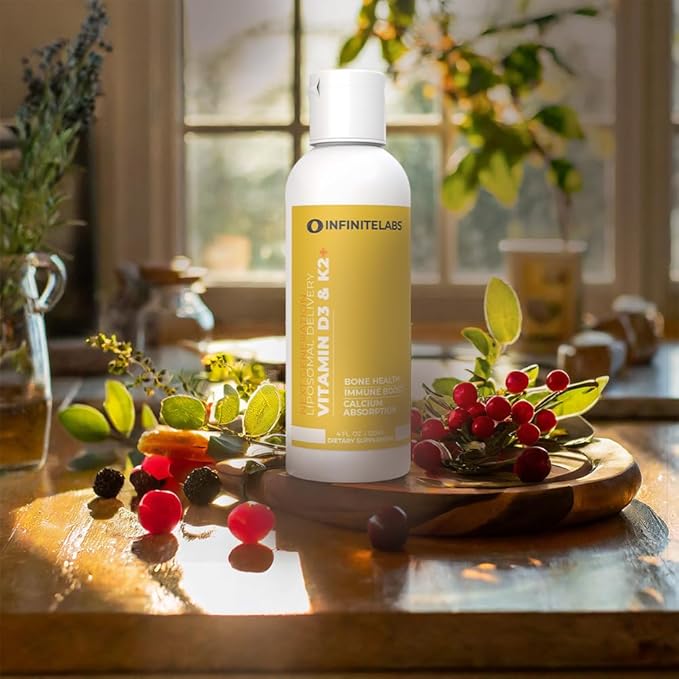 Infinite Labs Liposomal Vitamin D3 &amp K2+ | Bone &amp Heart Guardian | High Absorption Formula for Optimal Bone Density &amp Cardiovascular Support | Gluten Free Sugar Free | 150ML 5 Fl Oz