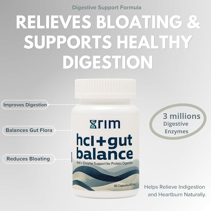 Betaine HCl + Pepsin Digestive Support - Advanced Stomach Acid for Protein Breakdown &amp Nutrient Absorption - 90 Capsules - Enzyme Supplement