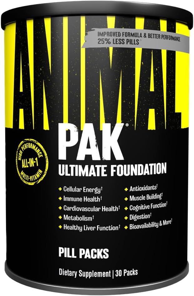 Animal Pak - Convenient Multivitamin for Men &amp Women Daily All-in-One Vitamin &amp Supplement Pack - Zinc Vitamins C B D Amino Acids and Immune Support - Sports Nutrition Performance - 30 Co