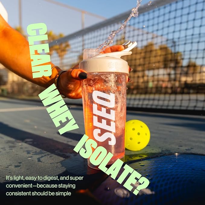 SEEQ Clear Whey Isolate Protein Powder Watermelon Wave 22 Servings 22g Protein Per Serving Sugar-Free Keto-Friendly Soy-Free Clear Protein Powder Juice-Like Protein