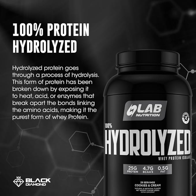 100% Hydrolyzed Whey Protein Isolate (5 Pounds Vanilla Flavor) 25gr of Protein Build Muscle Lean Muscle Growth Easy Digestion Gluten Free Lactose Free Fast Absorbing.