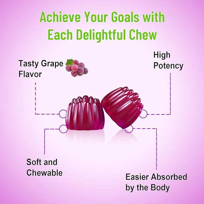 High Purity Resveratrol Gummies 98% Trans-Resveratrol with Quercetin Coq 10 Vitamin C Reservatrol Supplement for Antioxidant Anti-Aging 120 Gummies