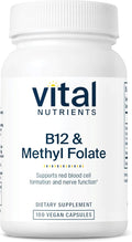 Vital Nutrients Vitamin B12 &amp Methyl Folate - Vegan Methylated Folate &amp B12 Supplement - 5-MTHF Plus B12 Supports Nervous System &amp Metabolism* - Gluten Dairy Soy Free - 100 Capsules