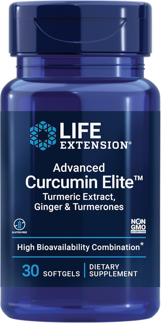 Life Extension Super Omega-3 Fish Oil Curcumin Elite Turmeric Extract &amp Ginger Softgel Bundle - 240 + 30 Count