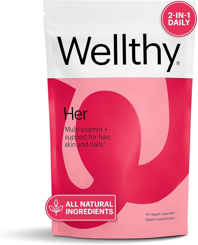 Wellthy Daily Multivitamin &amp Night Time Weight Loss Bundle - Healthy Skin Hair Nails &amp Sleep Support