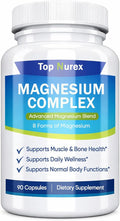 Top Nurex Magnesium Complex 1000 mg 8-Source Magnesium Blend with Glycinate Citrate Malate &amp Taurate Vegan Non-GMO Formula 90 Capsules