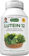 ANDREW LESSMAN Lutein 12 mg - 180 Softgels - Ultra-High Levels of Lutein. Powerful Anti-Oxidant Carotenoid. Supports Eye Health and Promotes Healthy Vision and Skin.