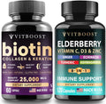 VITBOOST Biotin Collagen Keratin with Immune Support – Hair Skin Nails &amp Immune Support