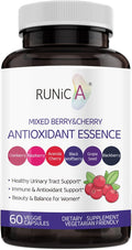 6X 6-in-1 Mixed Berry &amp Cherry Antioxidant Supplement - 6-Berry Superfood Blend for Radiant Skin Glow &amp Immune Support - 60 Vegan Capsules 30-Day Starter Pack