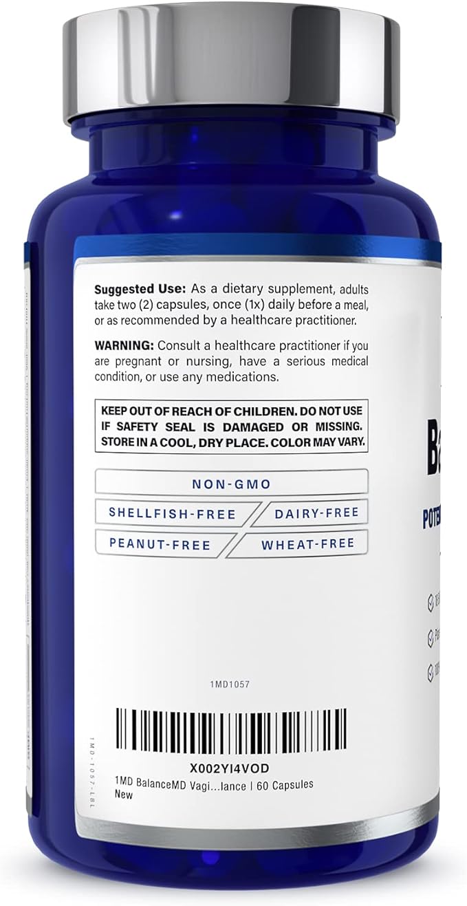 1MD Nutrition BalanceMD Vaginal Probiotics | Oregano &amp Caprylic Acid with Lactobacillus &amp Digestive Enzymes | Promotes Intestinal Flora Balance | 120 Capsules
