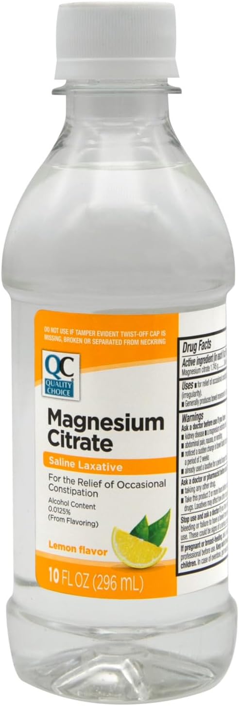 Quality Choice Magnesium Citrate Oral Solution Saline Laxative for The Relief of Occasional Constipation Lemon Flavor 10 Fl Oz (3)