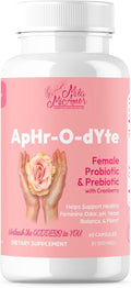 Mila Miamor ApHr-O-dYte Women’s Probiotic and Prebiotic with Cranberry - Gluten-Free Non-GMO Supplement for Feminine Health pH Balance Odor Control Urinary Tract - 60 Capsules