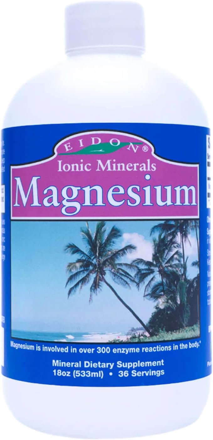 Eidon Liquid Magnesium Concentrate - Ionic Magnesium Chloride Drops for Men and Women Supports a Sense of Calm and Muscle Relaxation Bioavailable No Additives or Preservatives - 18 oz